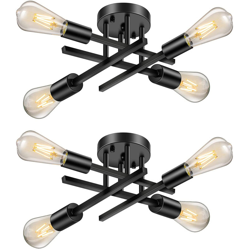 Plafonnier semi-encastré 15 po 4 lumières Jamerian