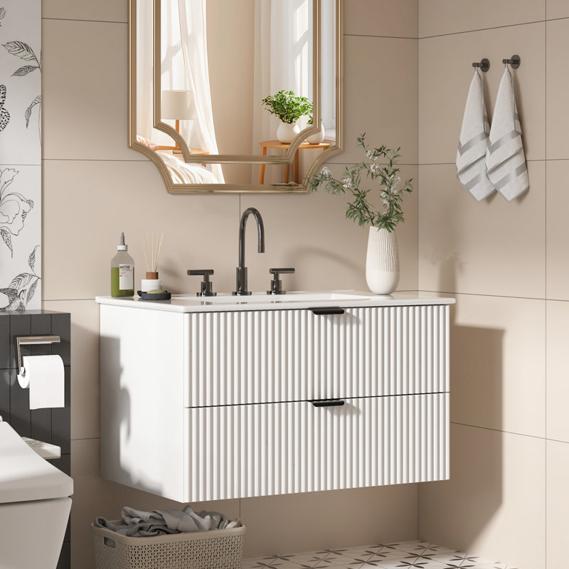 Meuble-lavabo simple 30 po avec comptoir en céramique, 30"