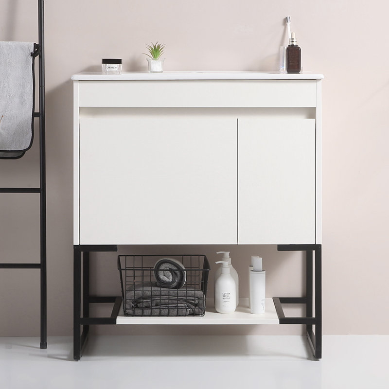 Yad 30'' Single Bathroom Vanity with Ceramic Top