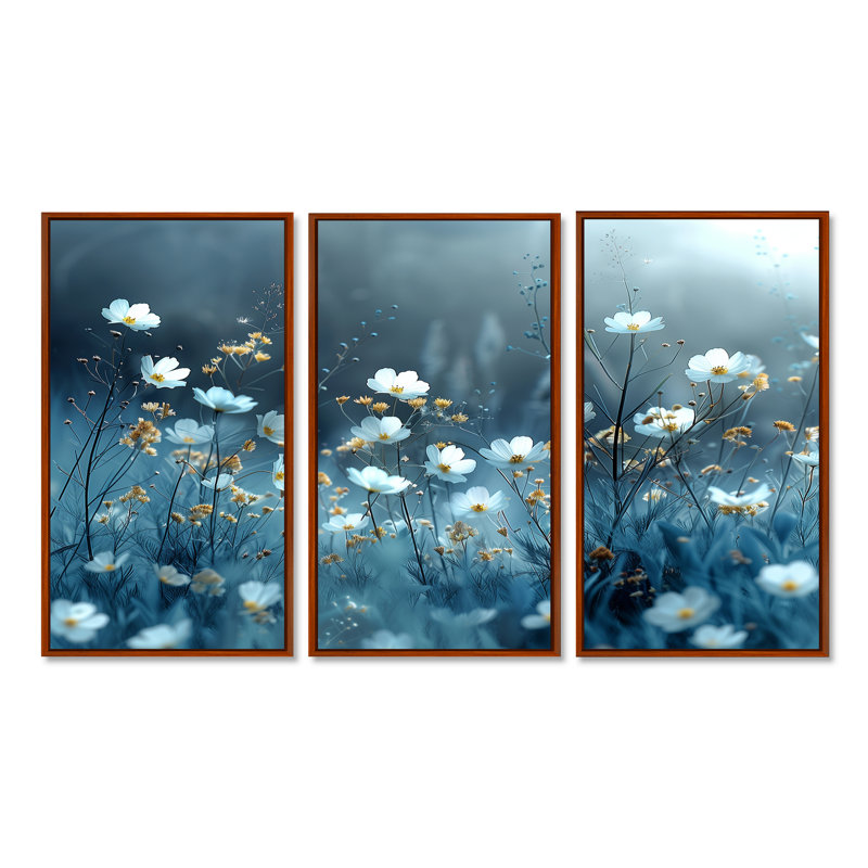 Ensemble de salon Bibeau Wildflowers Summer Wonderland - Wildflowers, Toile avec cadre flottant brun
