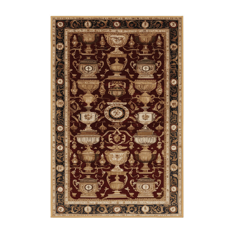 Tapis brun français lavable à la machine, Rectangle 8 pi x 10 pi
