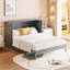Lit escamotable double avec grands tiroirs, gris-1424096197
