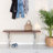 Finch Adler Hamilton Wood and Metal Bench, Dark Walnut Brown