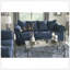 Ensemble de salon, canapé et causeuse en microfibre bleu marine Aruca, confortable et durable