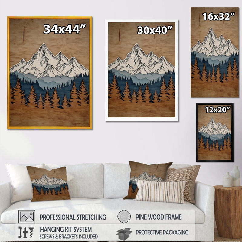 «White and Brown Morocco Berber Mountains - Mountains Wall Art, White Landscape», reproduction d'art sur toile, Brun