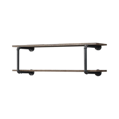 Defreitas 2-Tier Wall-Mounted Shelf with Metal Frame