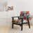 Pop Art Geometric Harmony I - Upholstered Modern Arm Chair, Red Accent Chair