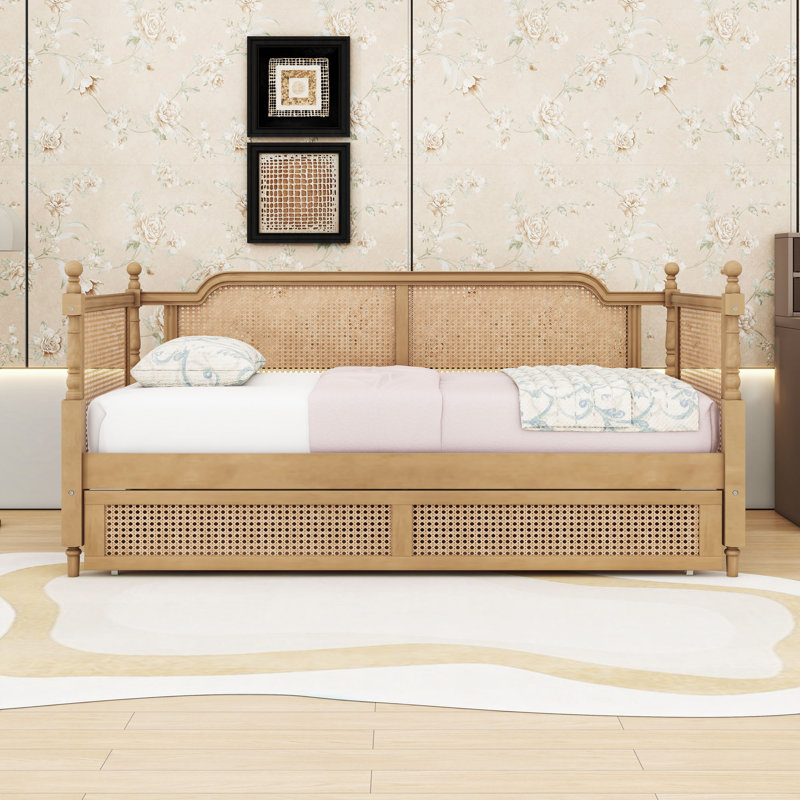 Wood Daybed with 2 Storage Drawers, Twin, Antique Walnut