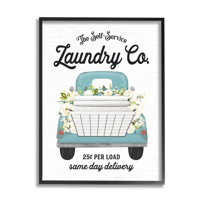 Vintage Truck Laundry Co. Canvas Print with Black Frame