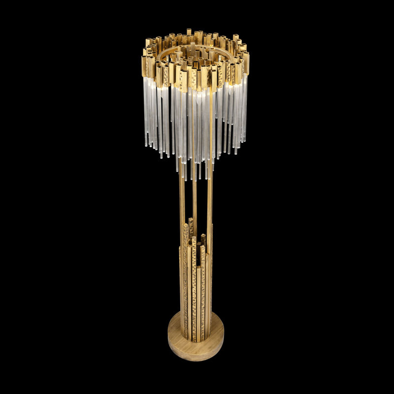 Lampe sur pied 6 lumières Matrix - Havane doré, Doré havane