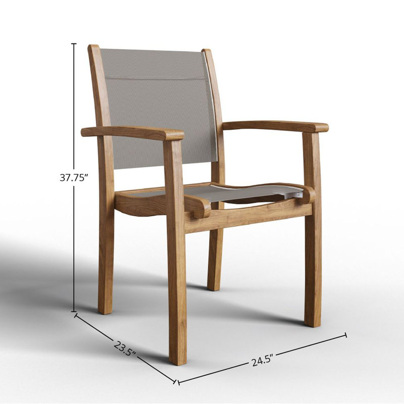 Outdoor Dining Armchair, Taupe/Natural