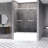 56"-60" W X 66" H Double Sliding Frameless Tub Door with 3/8" (10mm) Tempered Clear Glass-94288776