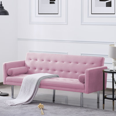 Hollilouise 68.5 " Velvet Convertible Sofa