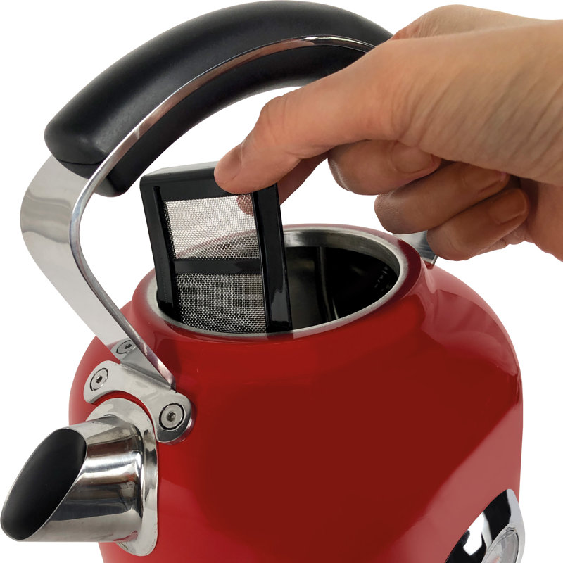 Ariete Moderna 1.7L Stainless Steel Kettle with 2 Slice Toaster Set, Red