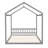 Queen Size Wooden House Bed With Headboard,Gray