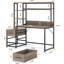 Bureau d'ordinateur 55 pouces gris avec huche (sans la chaise)