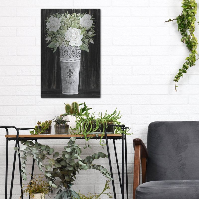 «Punched Tin Floral III» par Cindy Jacobs, Luxe Metal Art «Punched Tin Floral III» par Cindy J, H 16 po x l 12 po