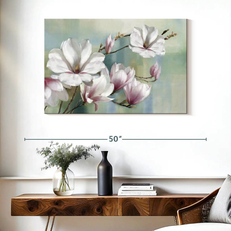Fleurs de magnolia blanc Harnek, H 26 po x l 39 po