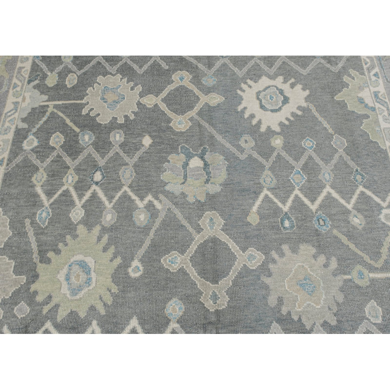 Tapis turc Oushak fait à la main 9 pi x 12 pi 2 po