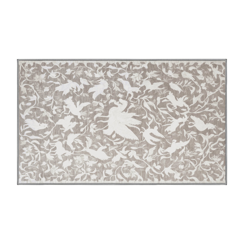 Tapis gris lavable à la machine, Rectangulaire 8 pi x 12 pi