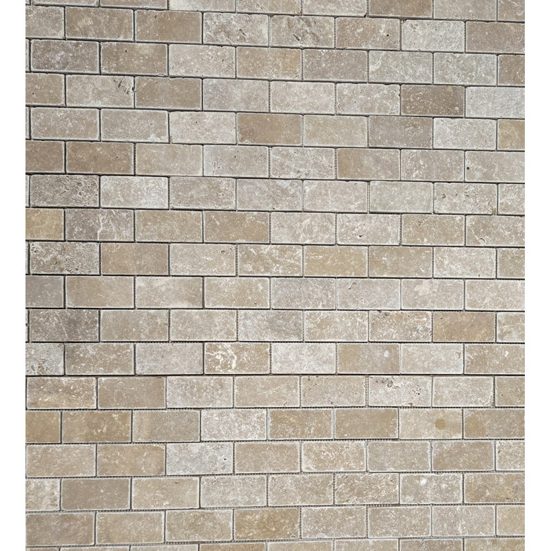 2" x 4" Nattural Stone Mosaic Subway Wall & Floor Tile, Ivory