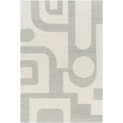 Tapis gris en laine touffeté à la main Wingrove