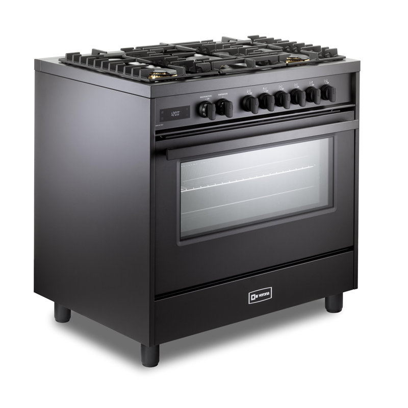 Verona Ultima Midnight 36" 5 Burner Single Dual Fuel Range