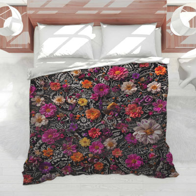 Édredon coloré à motif cachemire floral