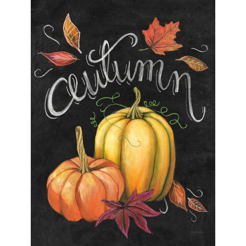 Automne récolte I - citrouille dorée - peinture sur toile tendue, H 32 po x l 24 po