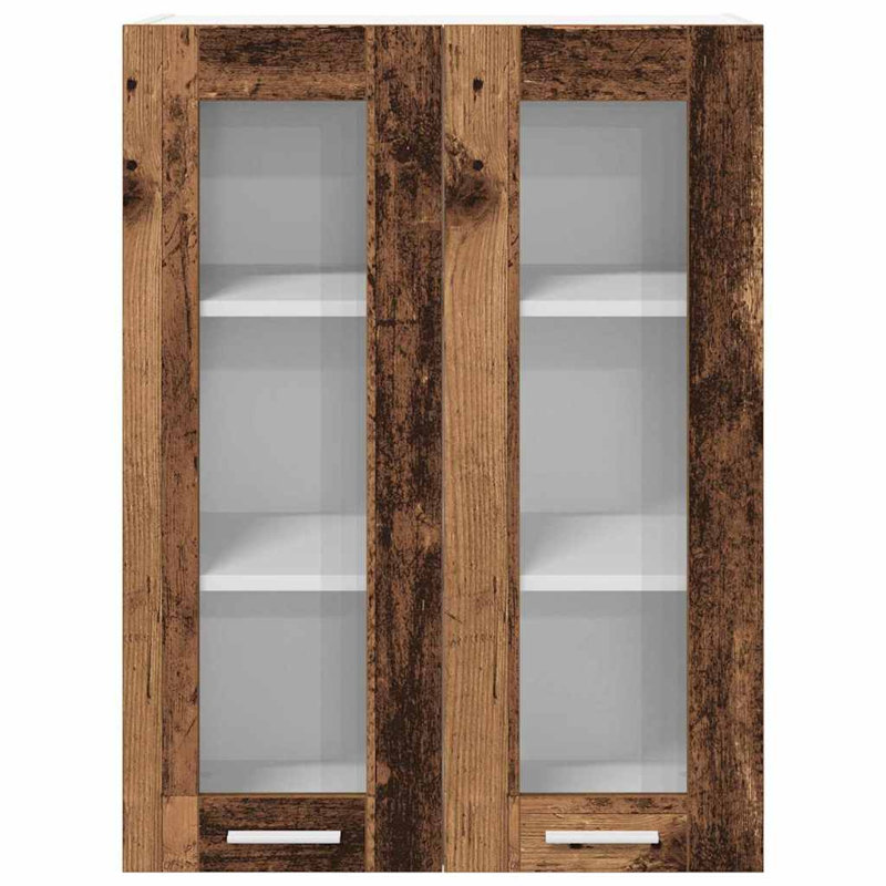Vidaxl Hanging Cabinet With Storage Riga Grey Sonoma 60 X 31 X 80 Cm, 80cm H x 60cm W x 31cm D, Old Wood