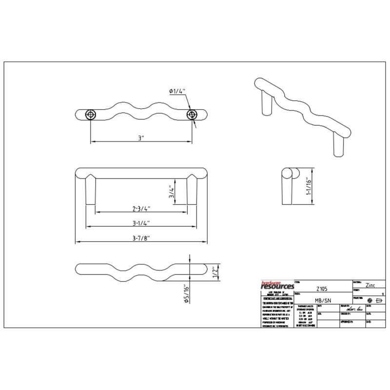 Verona 3" Center to Center Bar Pull, Matte Black