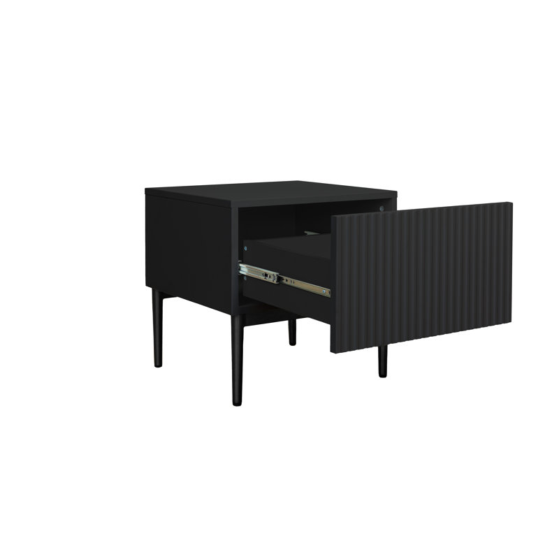 Alantra 46 cm W Laminate Bedside Table, Black