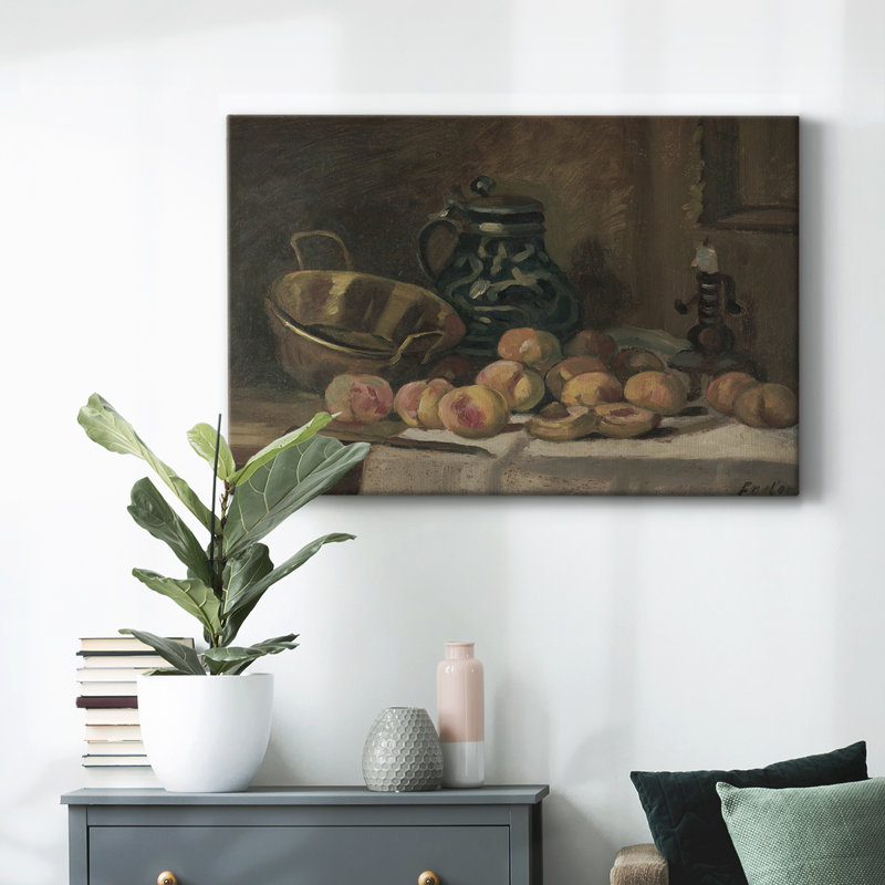 Reproduction botanique rétro-XLIX, toile tendue avec châssis encadré, H 33 po x l 49 po x P 1,5 po, Toile tendue