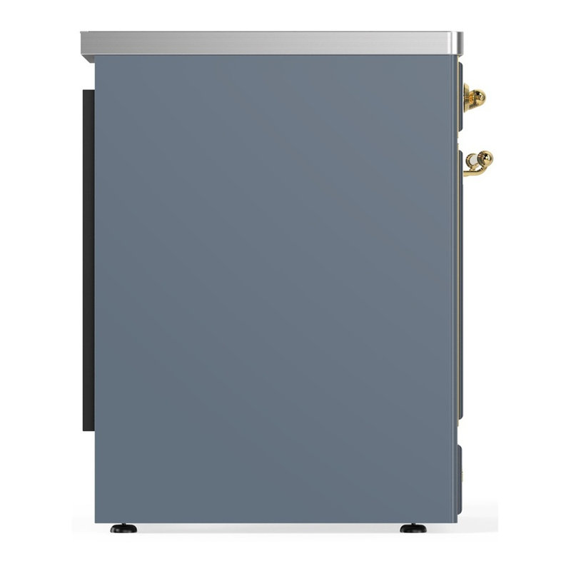 Cuisinière à induction 30 pouces avec 4 éléments à induction en bleu-gris (garniture laiton) Majestic III Series, Laiton