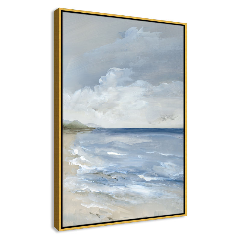 «Whispering Waves - Portrait Version Print» par Nan, H 37,5 po x l 25,5 po, Doré