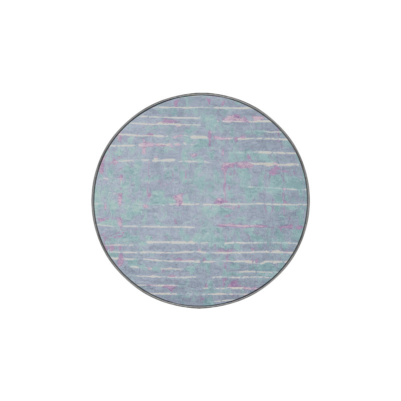 Machine Washable Gray Area Rug, Round 6'
