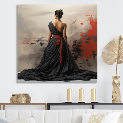 Portrait de femme chic noir - impression sur toile Dior