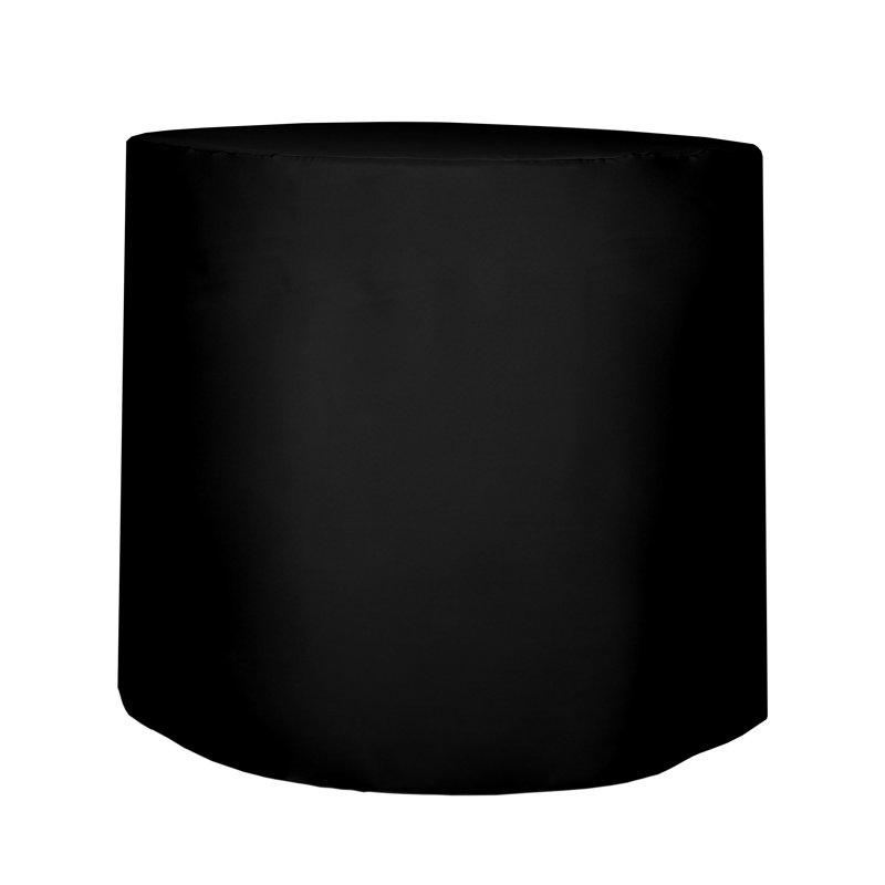 Javin Solid Color Round Tablecloth, Black, 2