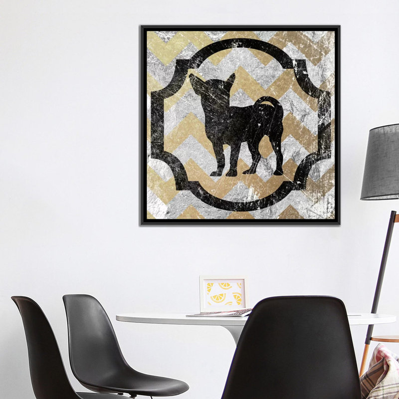 5by5collective «Chihuahua», impression sur toile tendue, Toile encadrée noire, Pas de tapis, H 18 po x l 18 po x P 1,5 po