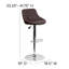 Tabouret de bar à hauteur réglable en vinyle avec siège baquet et dossier à motif de losange Occoquan-31020337