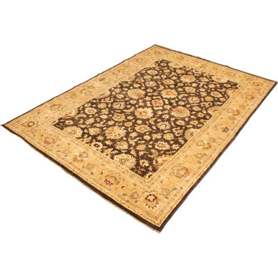 One-of-a-Kind Rectangle 10'9" X 15' New Age Wool Area Rug in Dark Brown/Light Brown