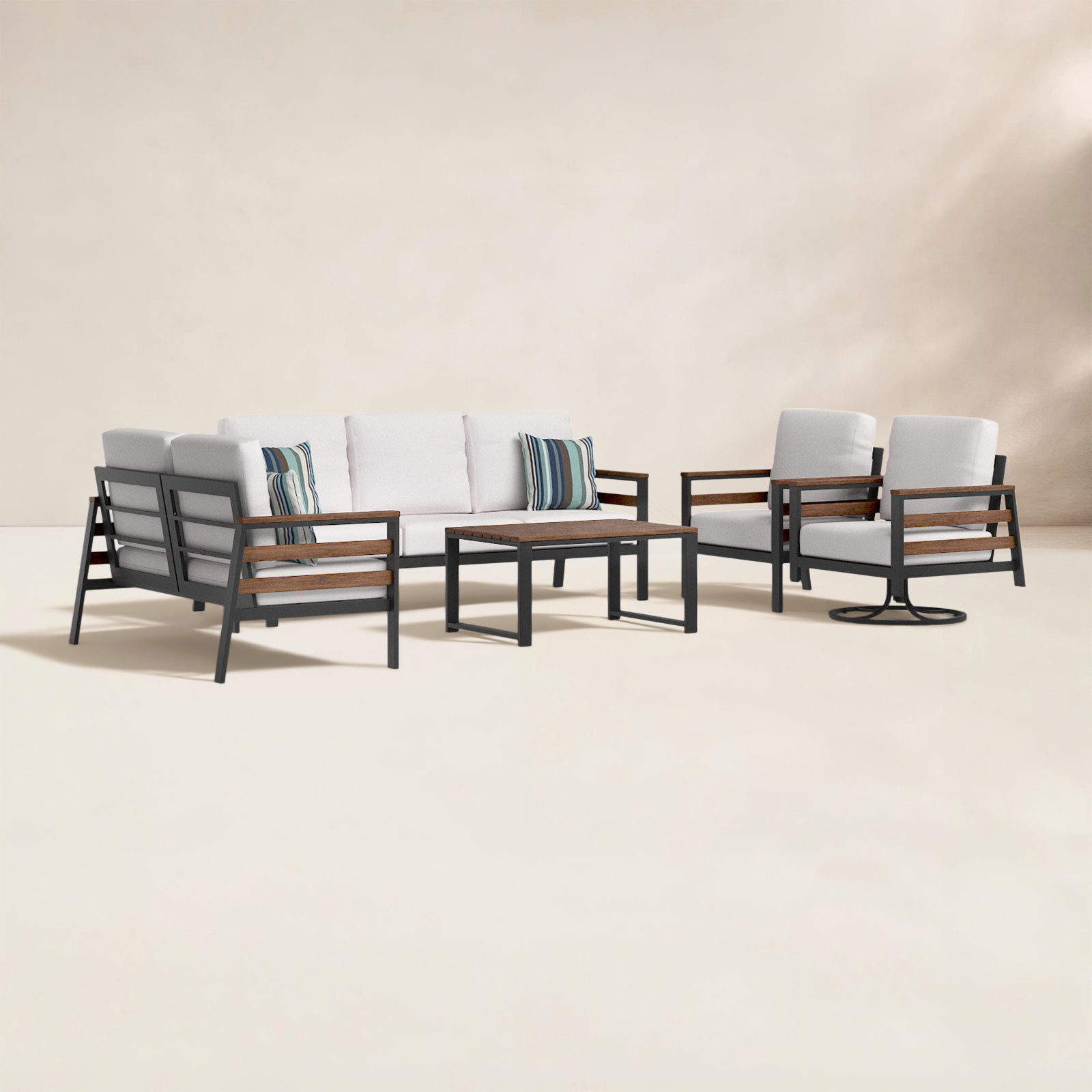 Townsend 7-Person Sunbrella® Patio Seating Group, Sunbrella Canvas Natural