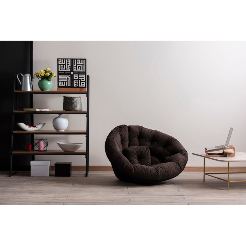 Fauteuil poire standard classique, Polyester à 100 % de couleur brune