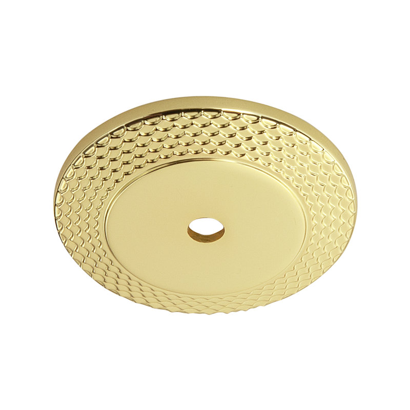 Paris 1-1/2" Polished Gold Mermaid Scale Backplate, Polished Gold