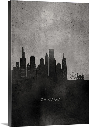 «minimaliste horizons chicago par kate lillyson, impression, H 12 po x l 8 po x P 1,5 po, Toile