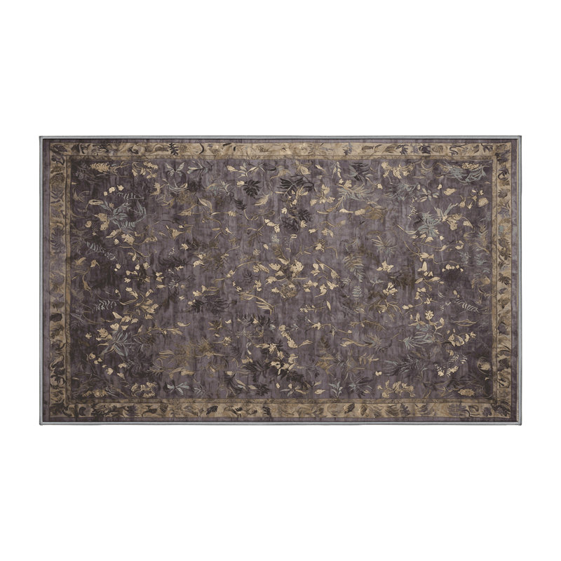 Machine Washable Gray Area Rug, Rectangle 2' x 3'
