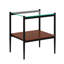 Ensemble de 2 tables de bout rectangulaires modernes avec verre trempé et panneau de fibres à densité moyenne, pour la décoration et le rangement du salon-248816489-248816495