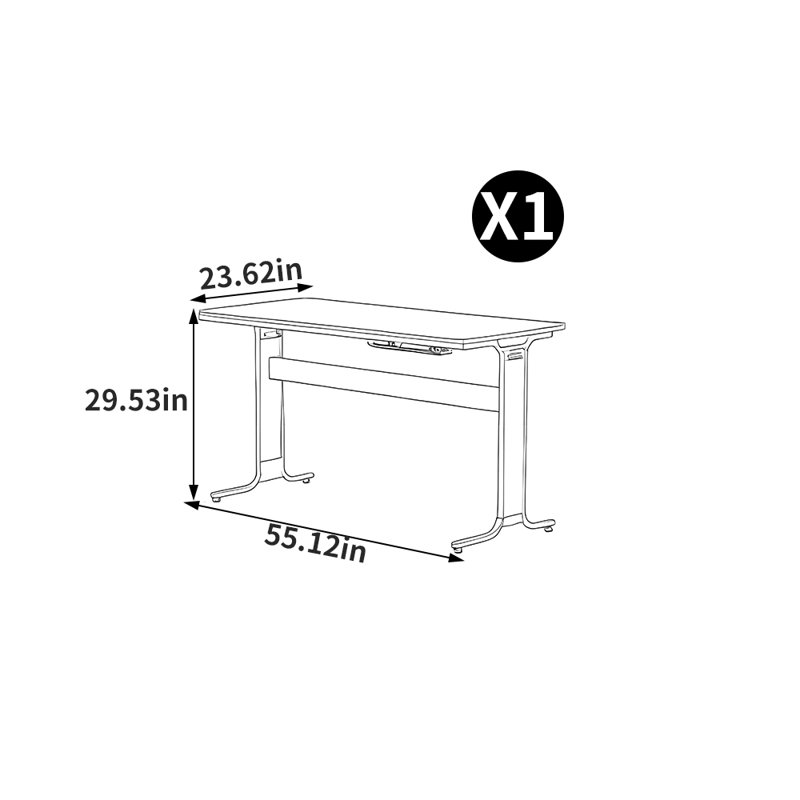 Bureau rétro de style italien, H 29,53 po x l 55,12 po x P 23,62 po