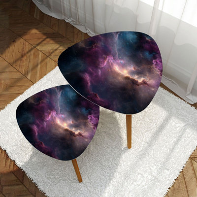 Ensemble de 2 tables basses gigognes Triangle