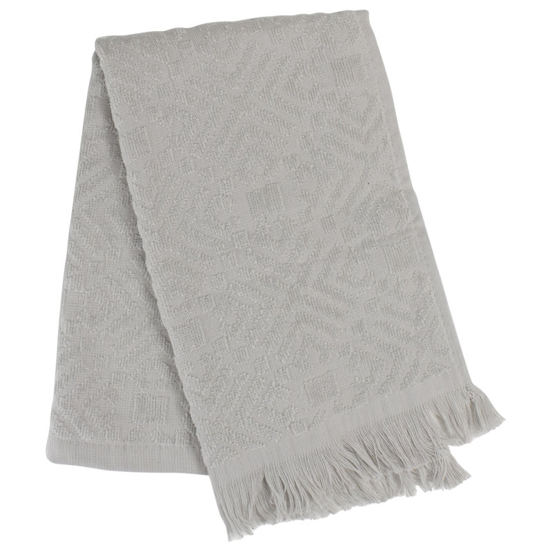 Gray Fringed Hand Towel Kitchen Decor - 22"